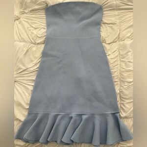 Zara light blue strapless dress
